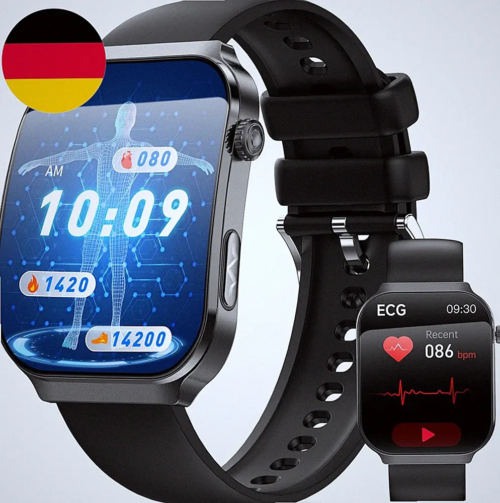 2026 Neu Smartwatch Herren Mit Ekg+Hrv/Bmi/Mikro-Gesundheitscheck/Harnsäure/Βιυt