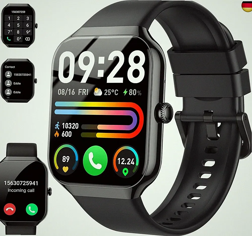 2026 Smartwatch Damen Herren,1,961 Smart Watch, Telefonfunktion,115+ Sportmodi