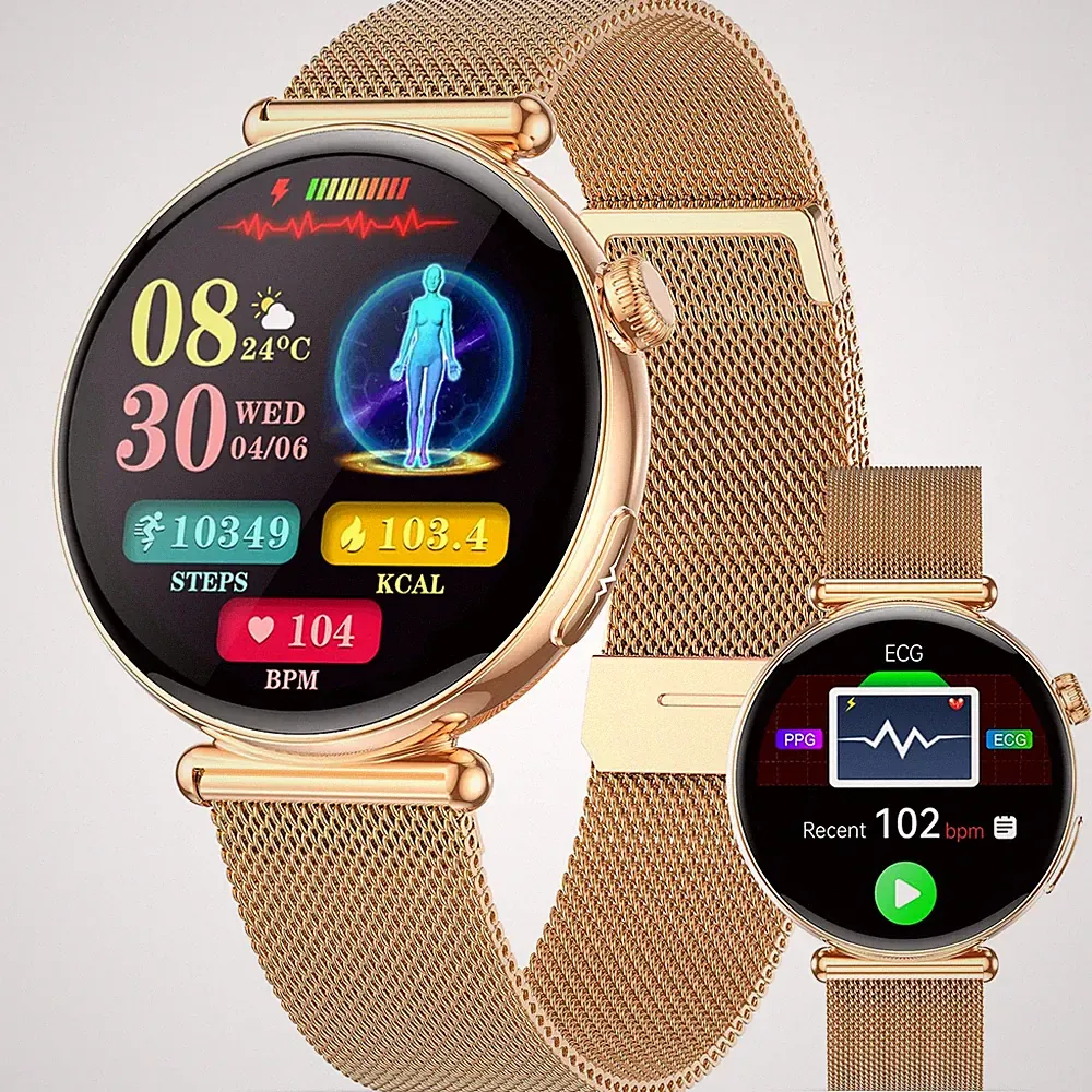 2026 Smartwatch Damen mit EKG/Blutdruck/AIZifferblatt&AISmartQ&A/Schlaf