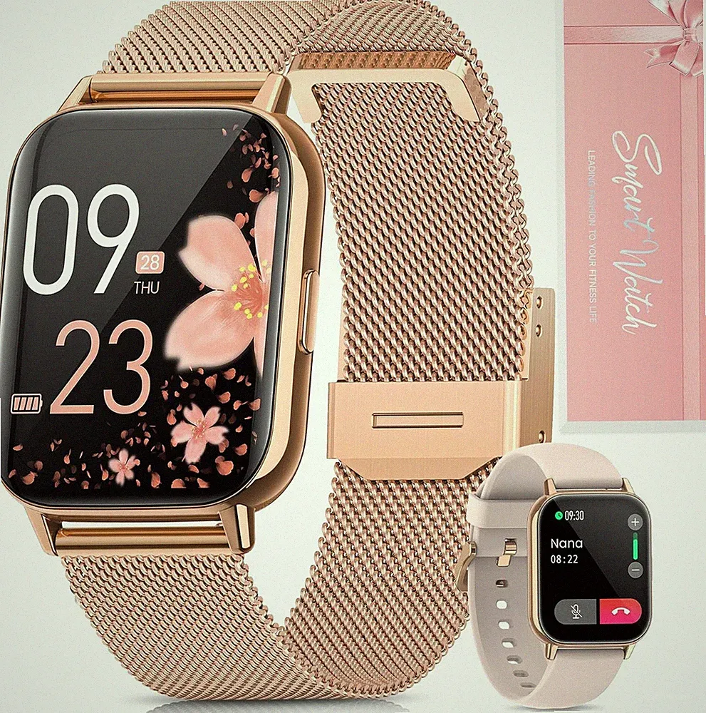 2026 Smartwatch Damen mit Telefonfunktion, 1.83" HD Armbanduhr Herzfrequenz