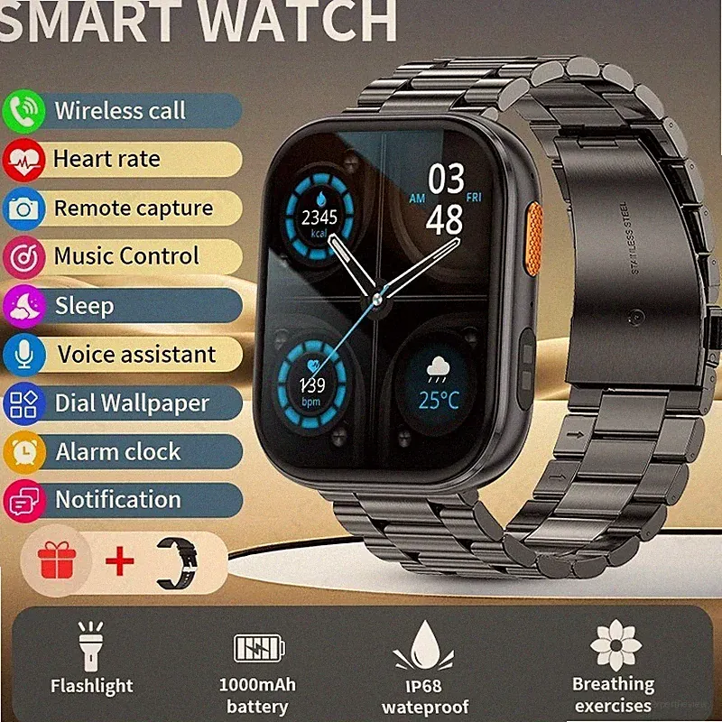 2026 Smartwatch Fitness Uhr Männer Frauen Gesundheit Sport Android IOS 1000 mAh
