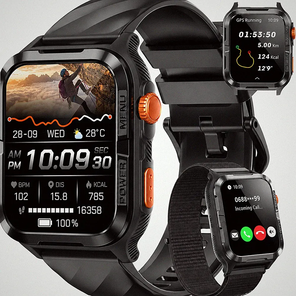 2026 Smartwatch Herren GPS Fitnessuhr Armbanduhr mit DA GPT, Blutdruck Sportuhr