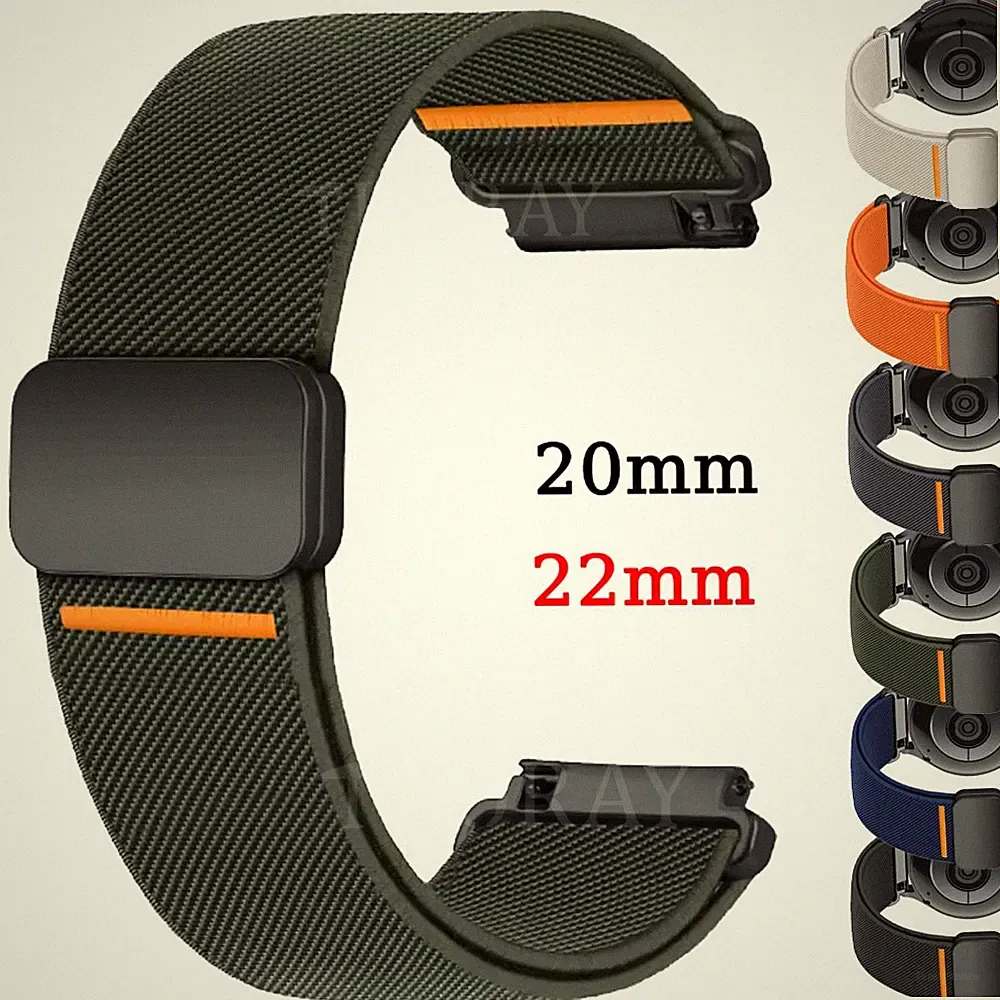 20mm/22mm Magnet Nylon Armband Smartwatch Ersatzband für Samsung Huawei Amazfit