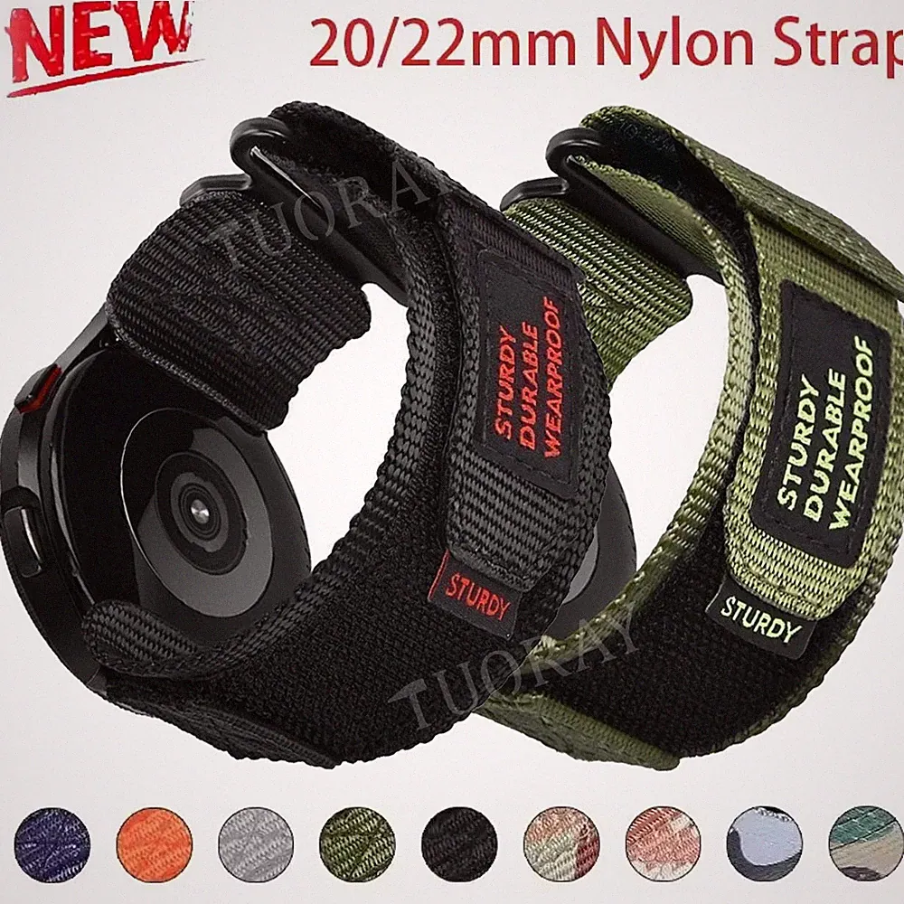 20mm 22mm Nylon Armband Uhrenarmband Ersatz Sports Loop Ersatzband Smartwatch DE
