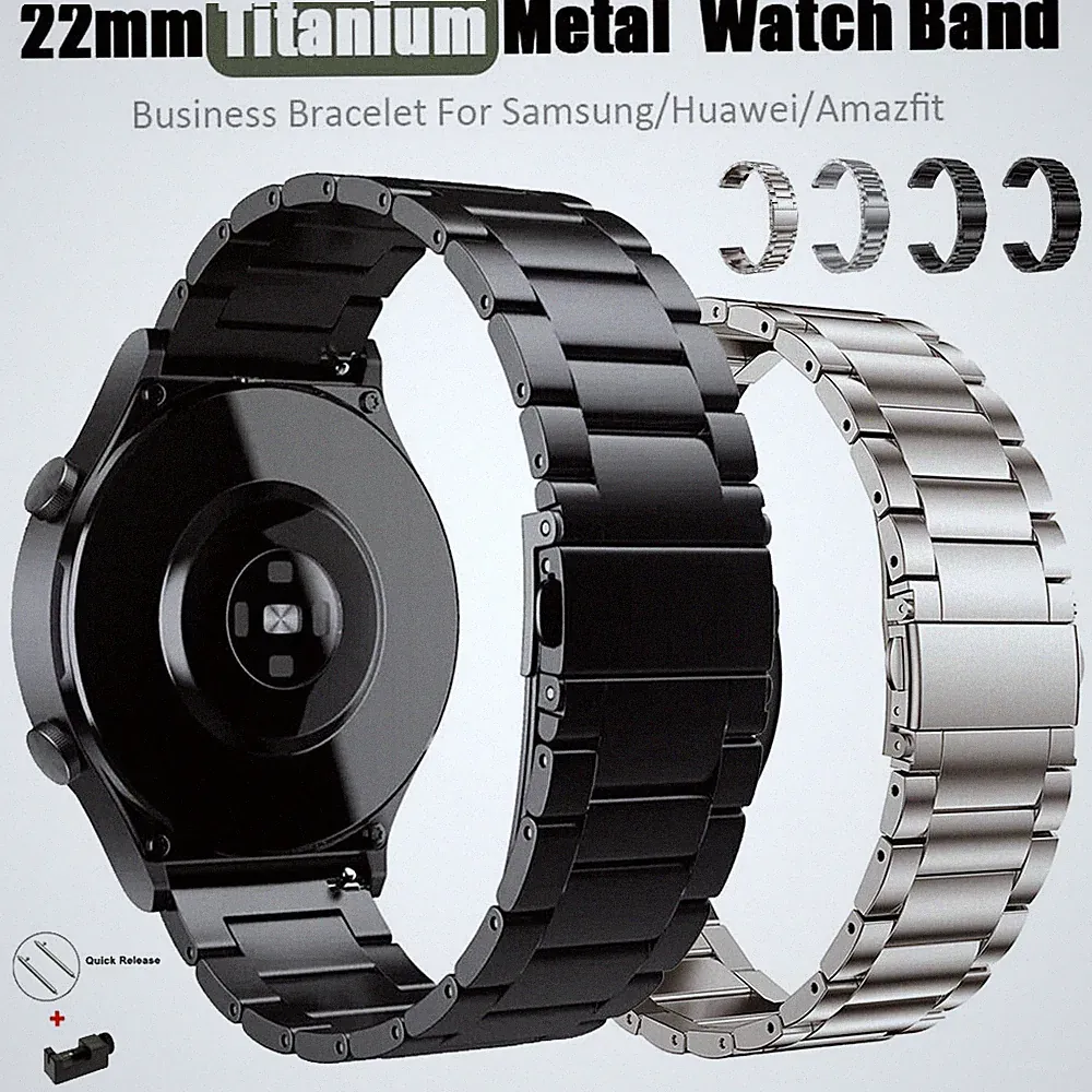 ✔22mm Edelstahl Titan Uhren Armband Für Huawei Watch GT 3 Pro GT 3 2 2E 46mm✔