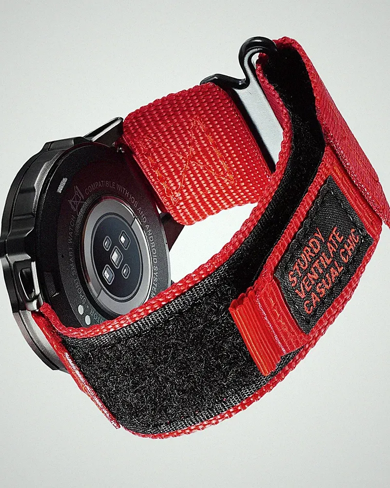22mm Nylon Armband für Herren Ersatz: Klettverschluss Uhrenarmband mit
