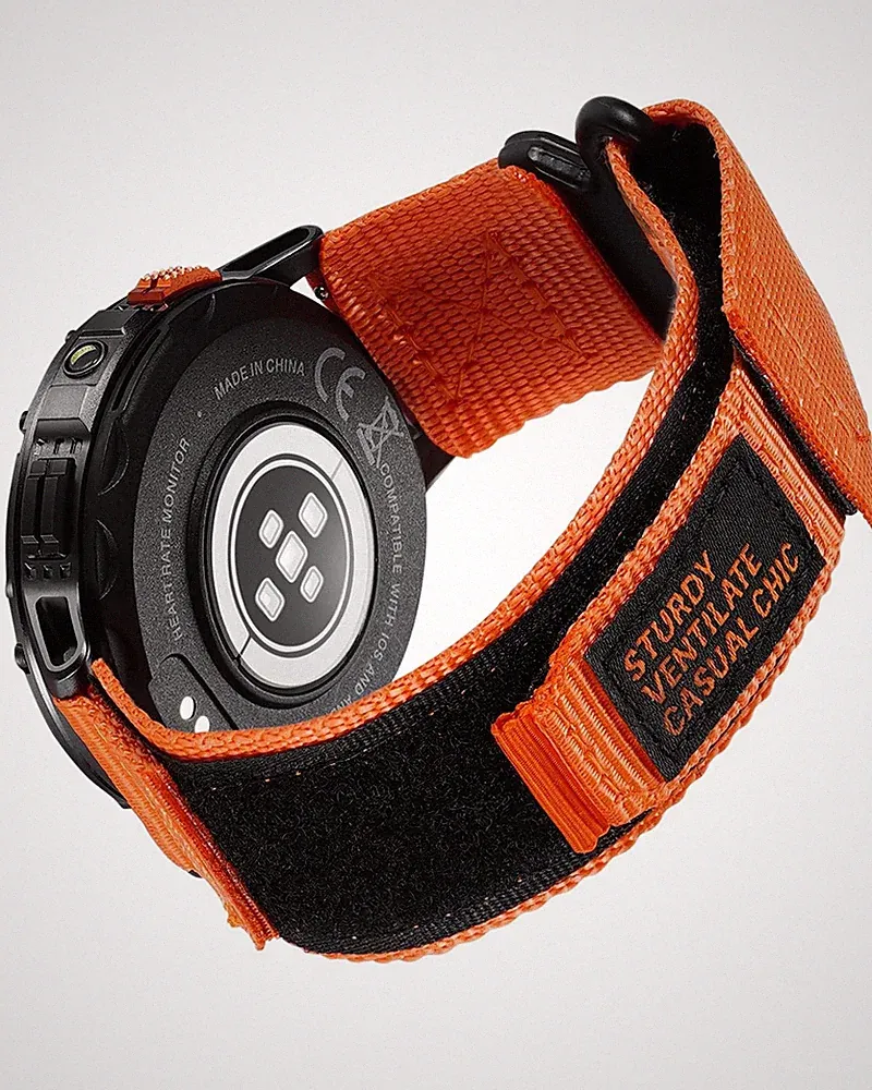 22mm Nylon Armband für Herren Ersatz Klettverschluss Uhrenarmband mit Schnell...