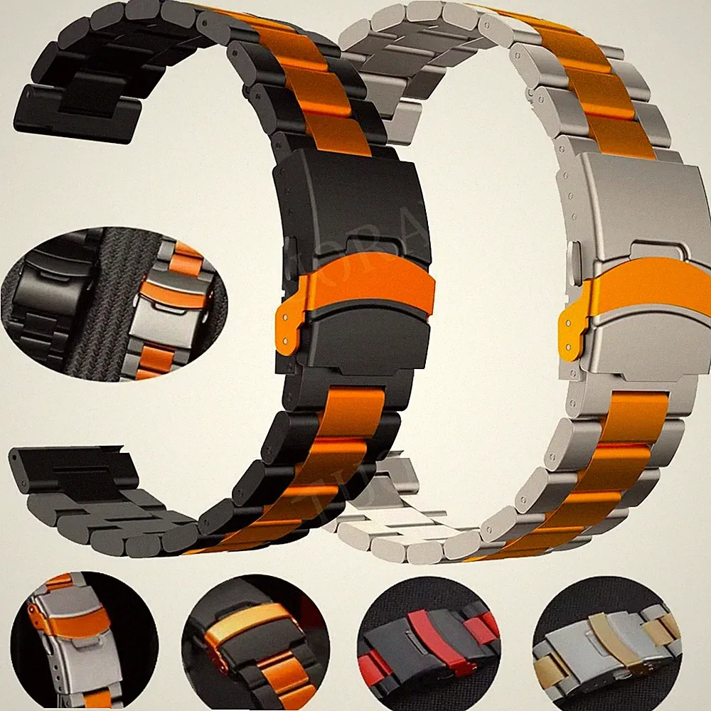 22mm Titan Metall Armband Für Samsung Garmin Huawei Amazfit Uhrenarmband Ersatz