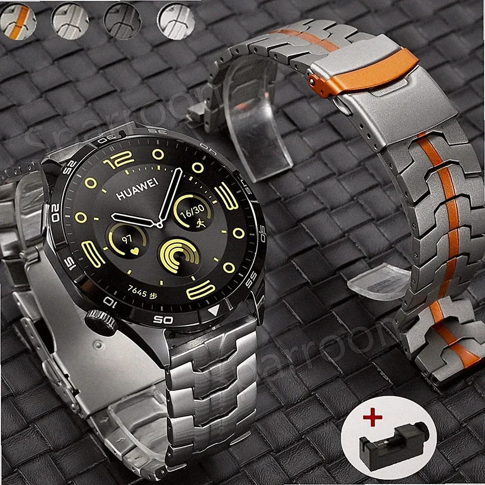22mm Titan Metall Armband für Samsung Garmin Huawei Amazfit Uhrenarmband Ersatz