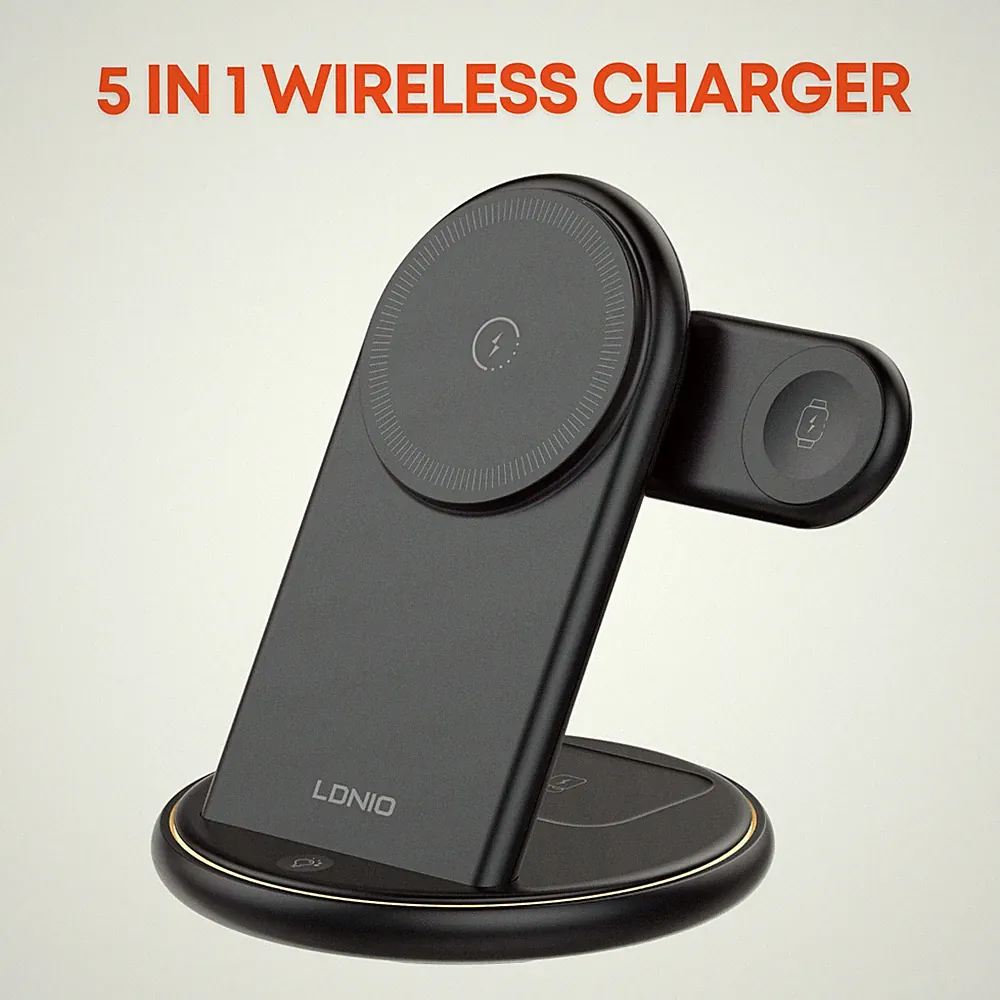 25W Qi Wireless Charger 5in1 Kabellose Induktive Ladestation Schnellladegerät