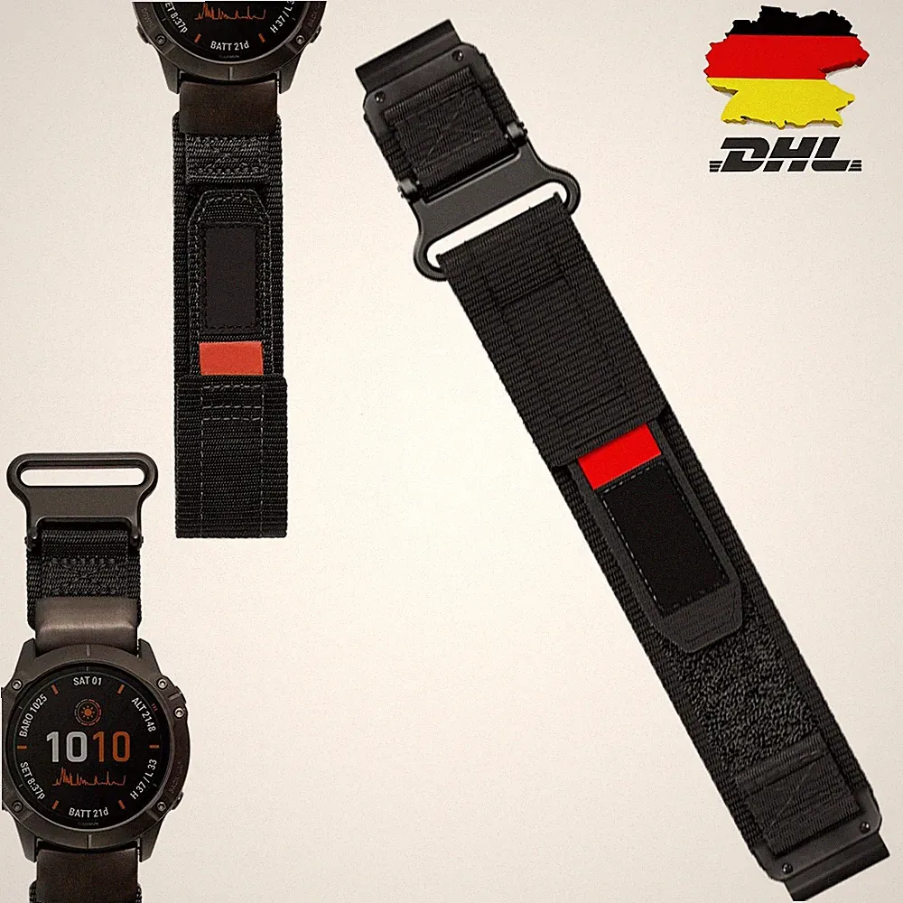 26mm Ersatzband Armband Ersatz Sport Uhrenarmband für Garmin Smartwatch Nylon DE