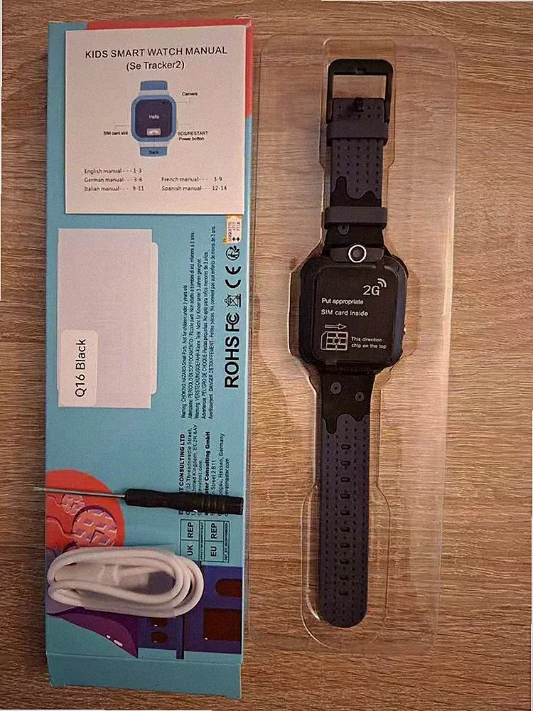 2G Smartwatch Kinder GPS LBS Uhr SOS Wasserdicht-Ausgepackt! Aber neu!