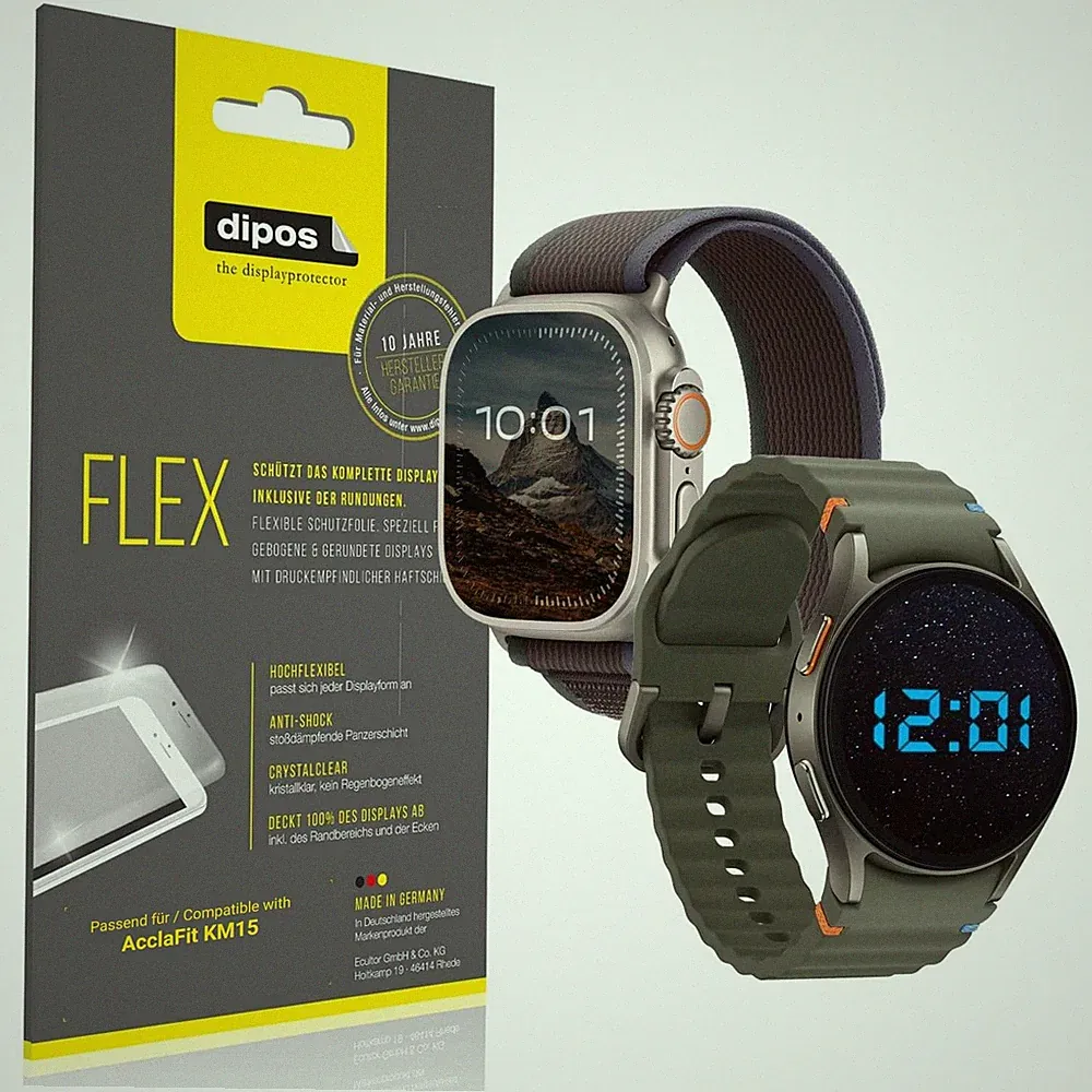 2x 3D Full Cover Schutzfolie für AcclaFit KM15 Panzerfolie Anti-Shock Display