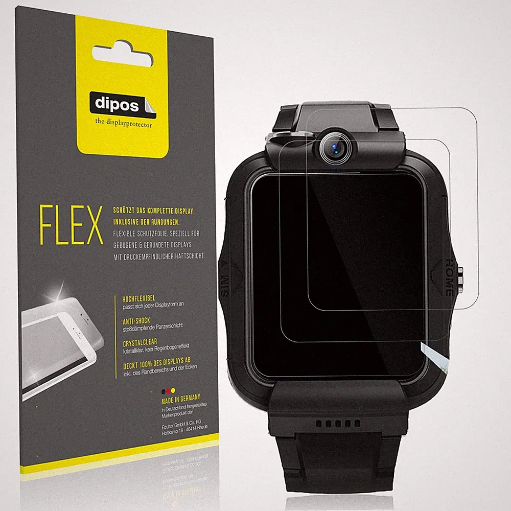 2x 3D Full Cover Schutzfolie für DDIOYIUR Kinder Smartwatch Panzerfolie