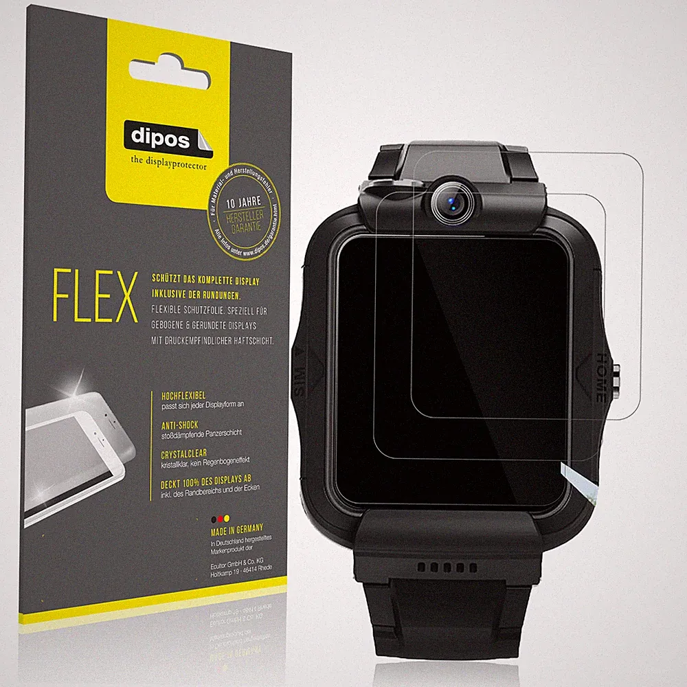 2x 3D Full Cover Schutzfolie für DDIOYIUR Kinder Smartwatch Panzerfolie