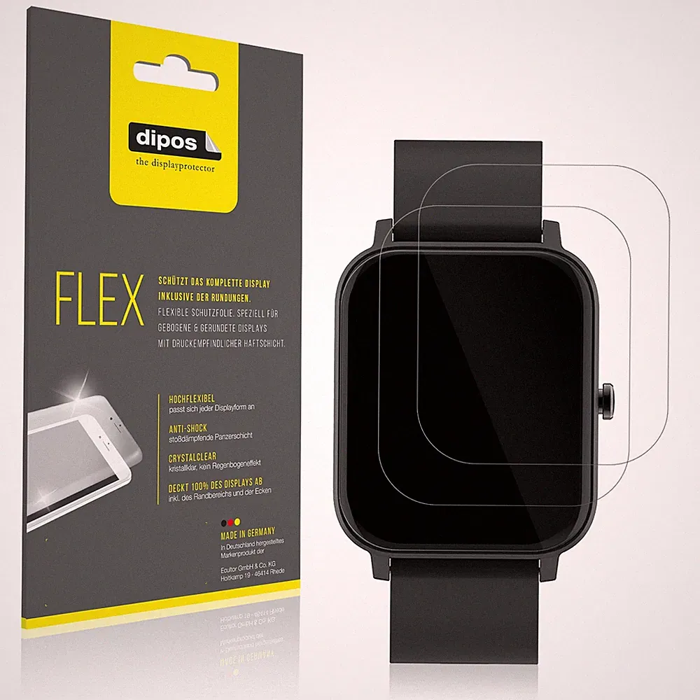 2x 3D Full Cover Schutzfolie für Matast Smartwatch Panzerfolie Anti-Shock