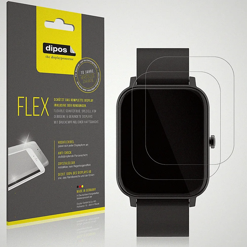 2x 3D Full Cover Schutzfolie für Matast Smartwatch Panzerfolie Anti-Shock