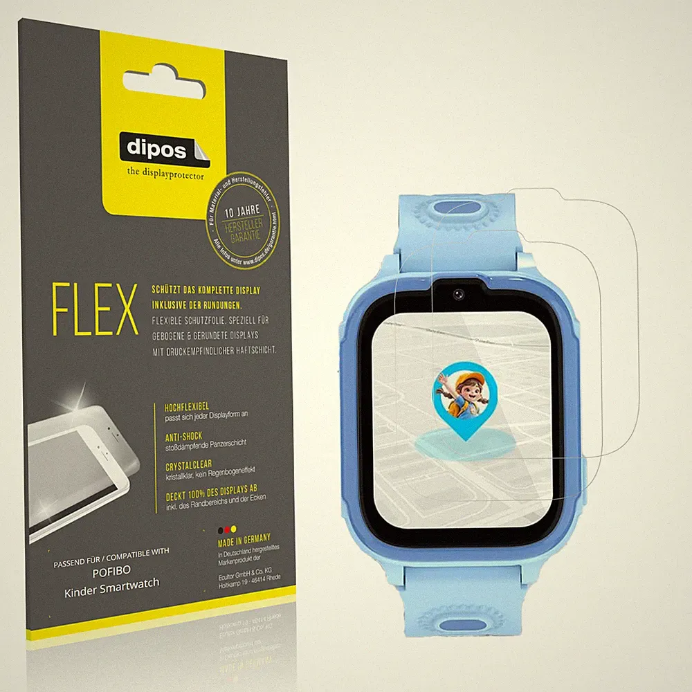 2x 3D Full Cover Schutzfolie für POFIBO Kinder Smartwatch Panzerfolie