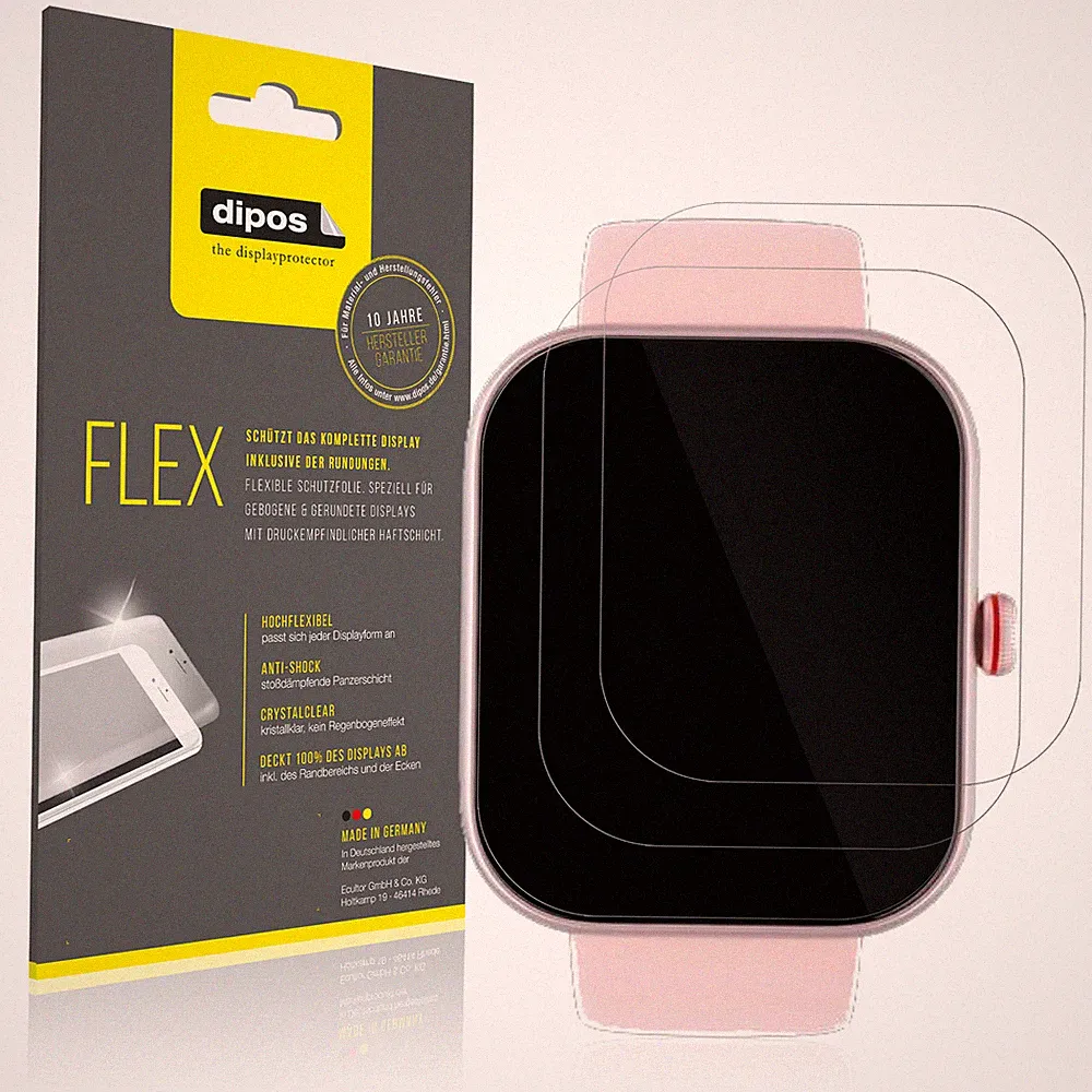 2x 3D Full Cover Schutzfolie für Toobur 1.91 Zoll Smartwatch Panzerfolie