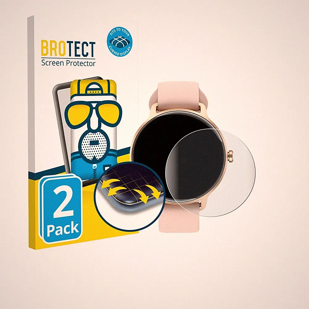2x Displayfolie matt für Yoever Smartwatch 1.27" Full Screen Schutz