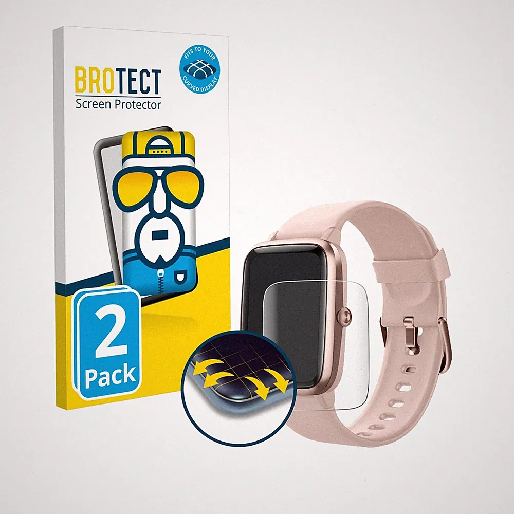 2x Fitpolo Smartwatch 207 1.3" Displayfolie Full-Cover Schutz