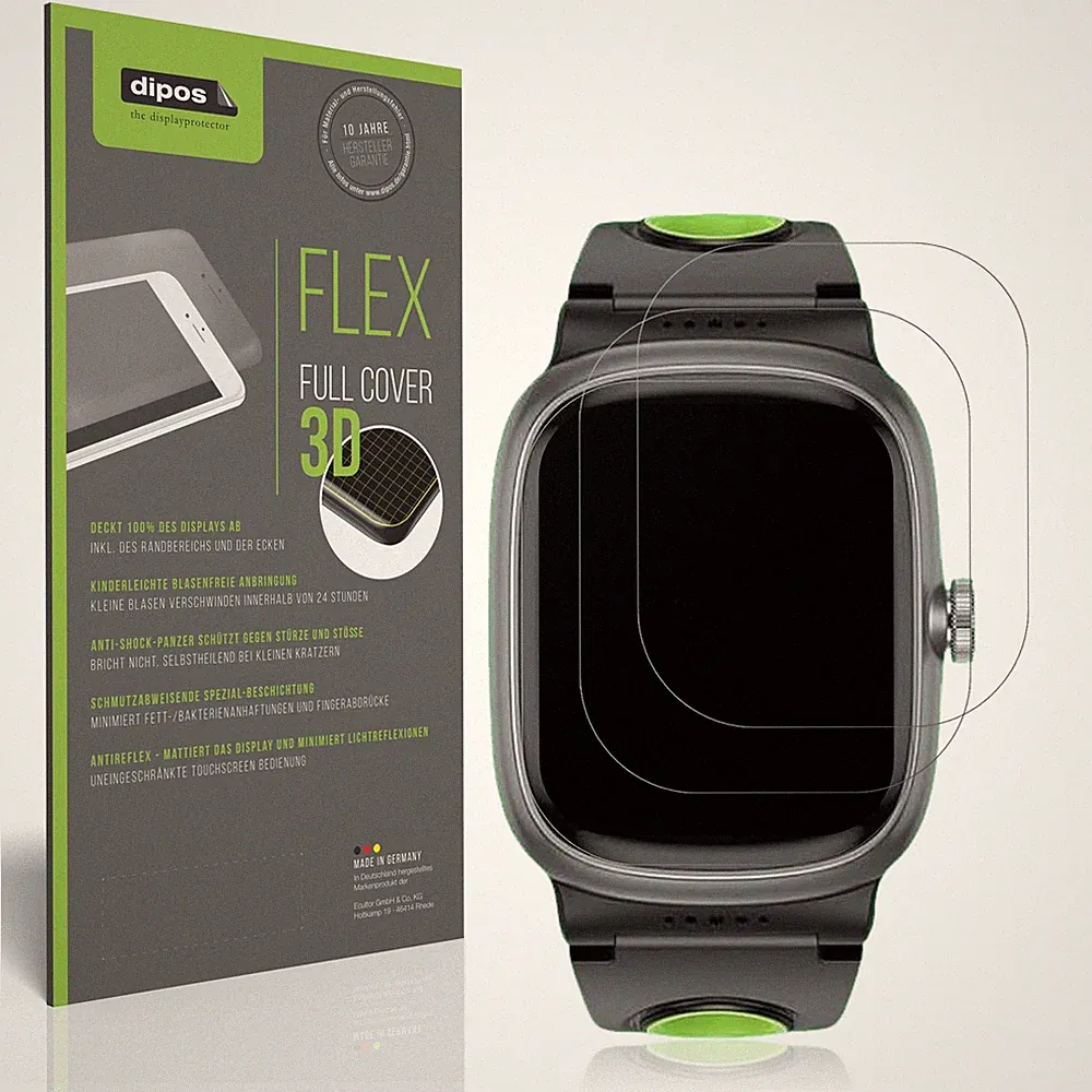 2x Full Cover Schutzfolie matt für anyloop Kinder Smartwatch Panzerfolie