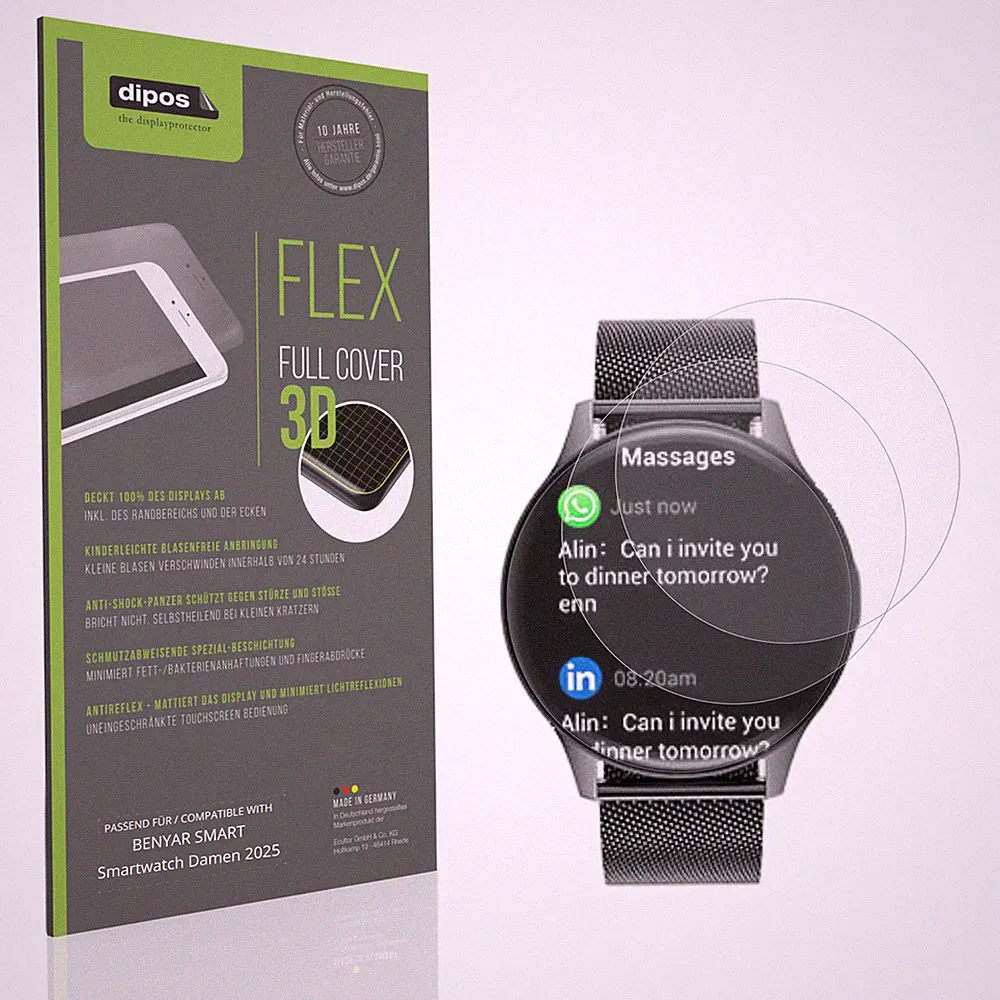 2x Full Cover Schutzfolie matt für BENYAR SMART Smartwatch Damen 2025