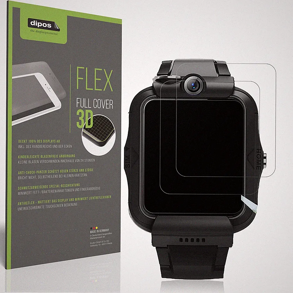 2x Full Cover Schutzfolie matt für DDIOYIUR Kinder Smartwatch Panzerfolie