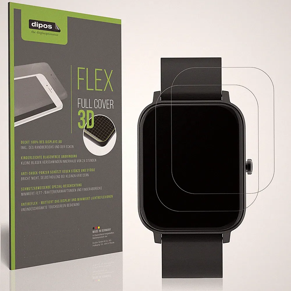 2x Full Cover Schutzfolie matt für Matast Smartwatch Panzerfolie Anti-Shock