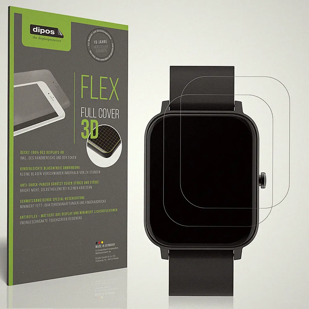 2x Full Cover Schutzfolie matt für Matast Smartwatch Panzerfolie Anti-Shock
