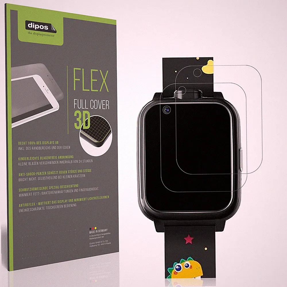 2x Full Cover Schutzfolie matt für Okyuk Kinder Smartwatch T13001 Panzerfolie