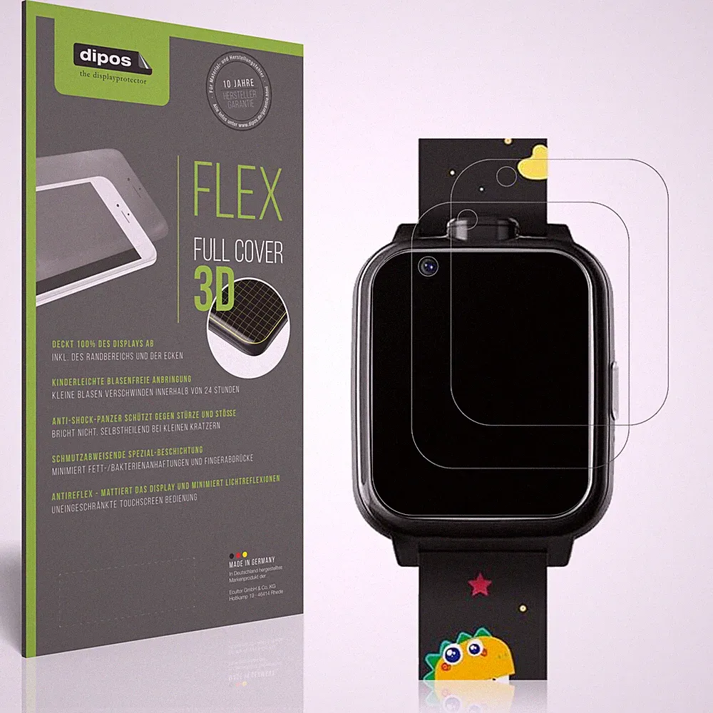 2x Full Cover Schutzfolie matt für Okyuk Kinder Smartwatch T13001 Panzerfolie