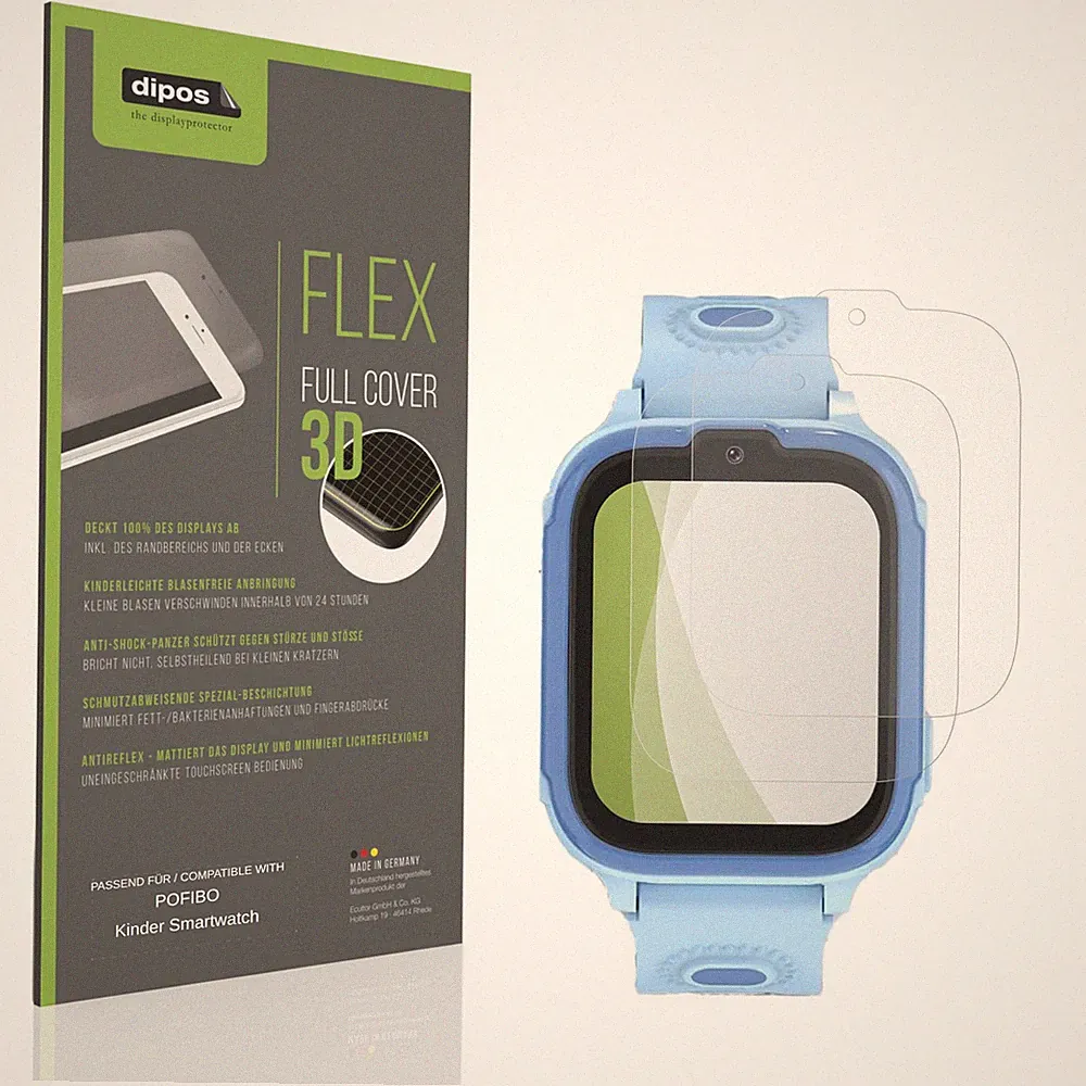 2x Full Cover Schutzfolie matt für POFIBO Kinder Smartwatch Panzerfolie