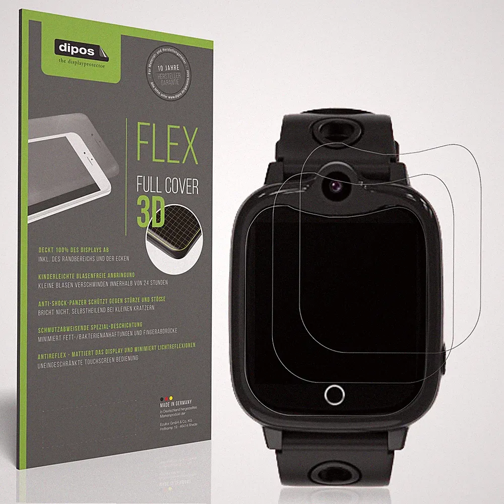 2x Full Cover Schutzfolie matt für Ruopoem 4G Kinder Smartwatch Panzerfolie