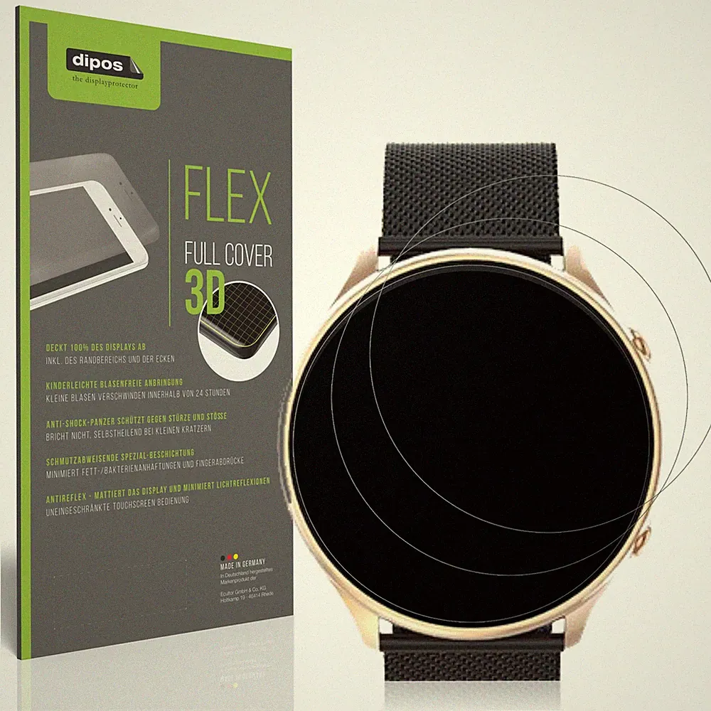 2x Full Cover Schutzfolie matt für SLOKSFil S51 Smartwatch Panzerfolie
