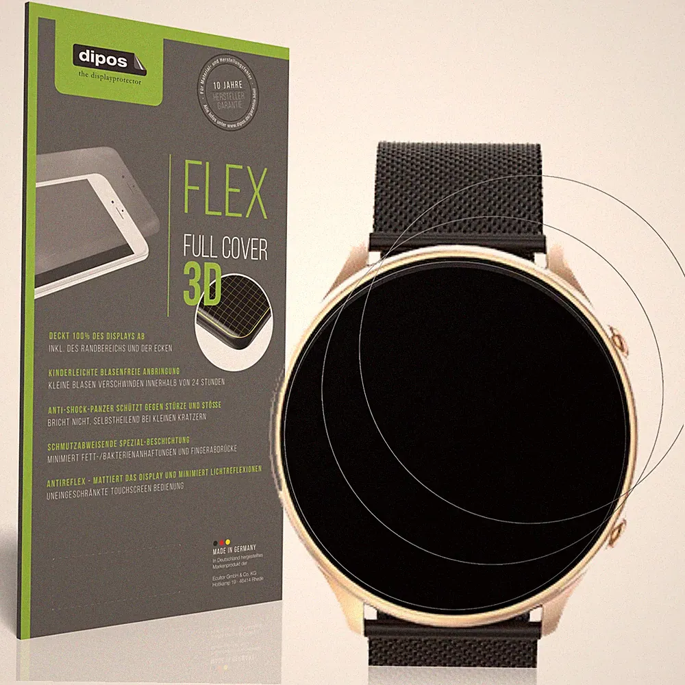 2x Full Cover Schutzfolie matt für SLOKSFil S51 Smartwatch Panzerfolie