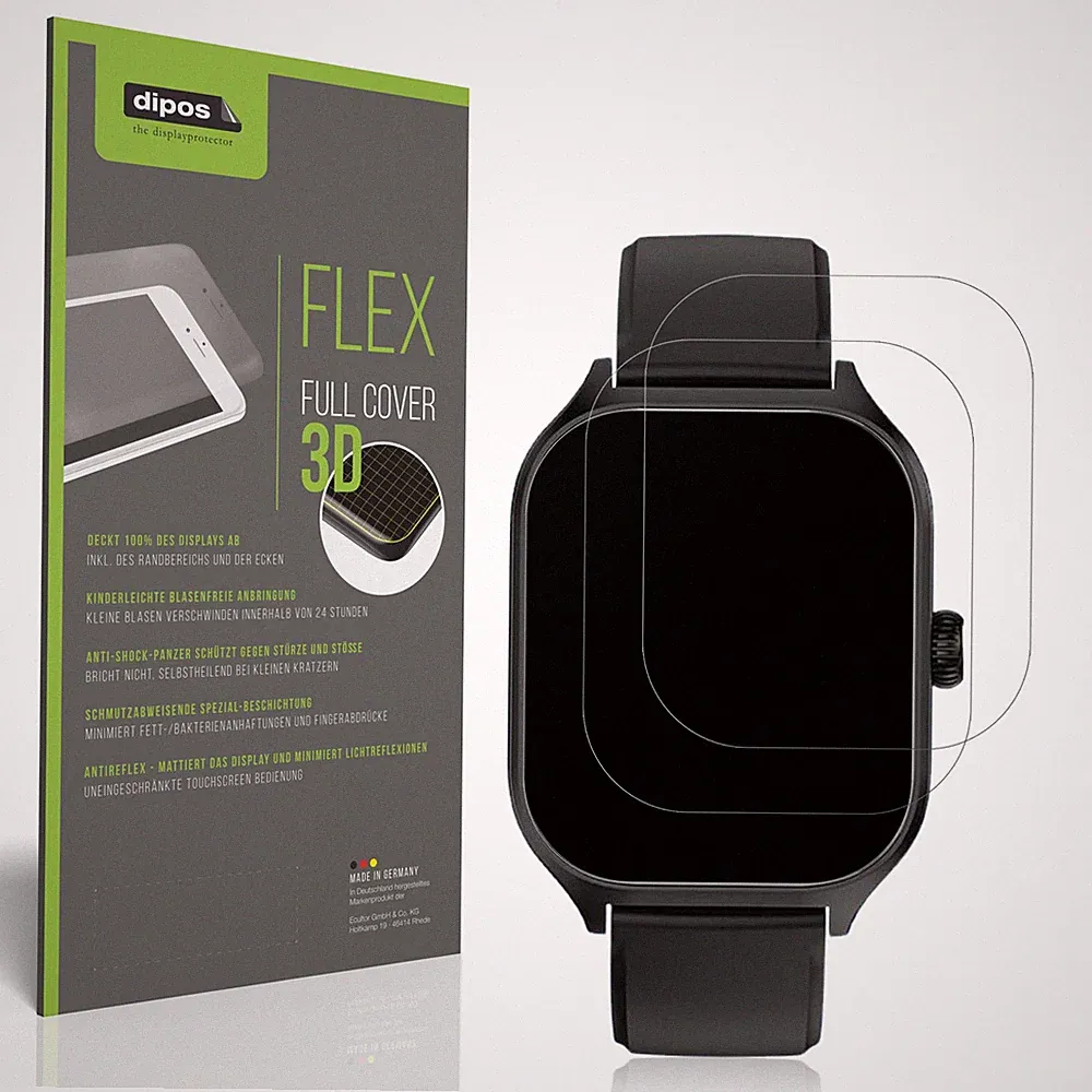 2x Full Cover Schutzfolie matt für smooce Kinder Smartwatch 01 Panzerfolie