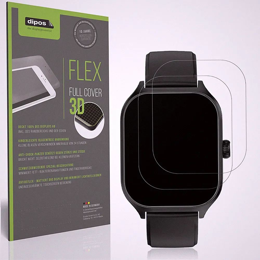 2x Full Cover Schutzfolie matt für smooce Kinder Smartwatch 01 Panzerfolie