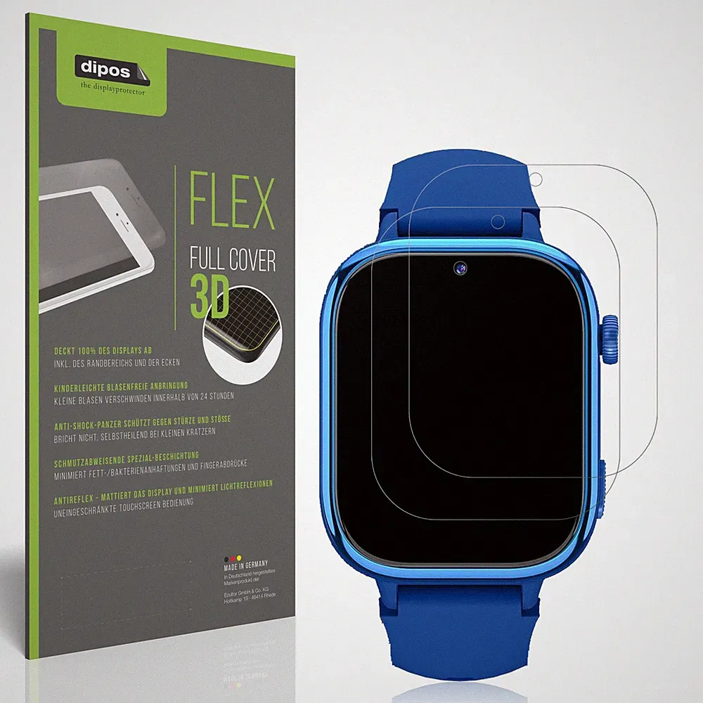 2x Full Cover Schutzfolie matt für Swgota 4G Smartwatch Panzerfolie Anti-Shock