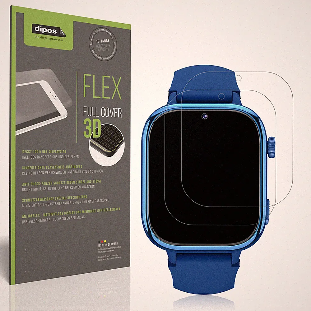 2x Full Cover Schutzfolie matt für Swgota 4G Smartwatch Panzerfolie Anti-Shock
