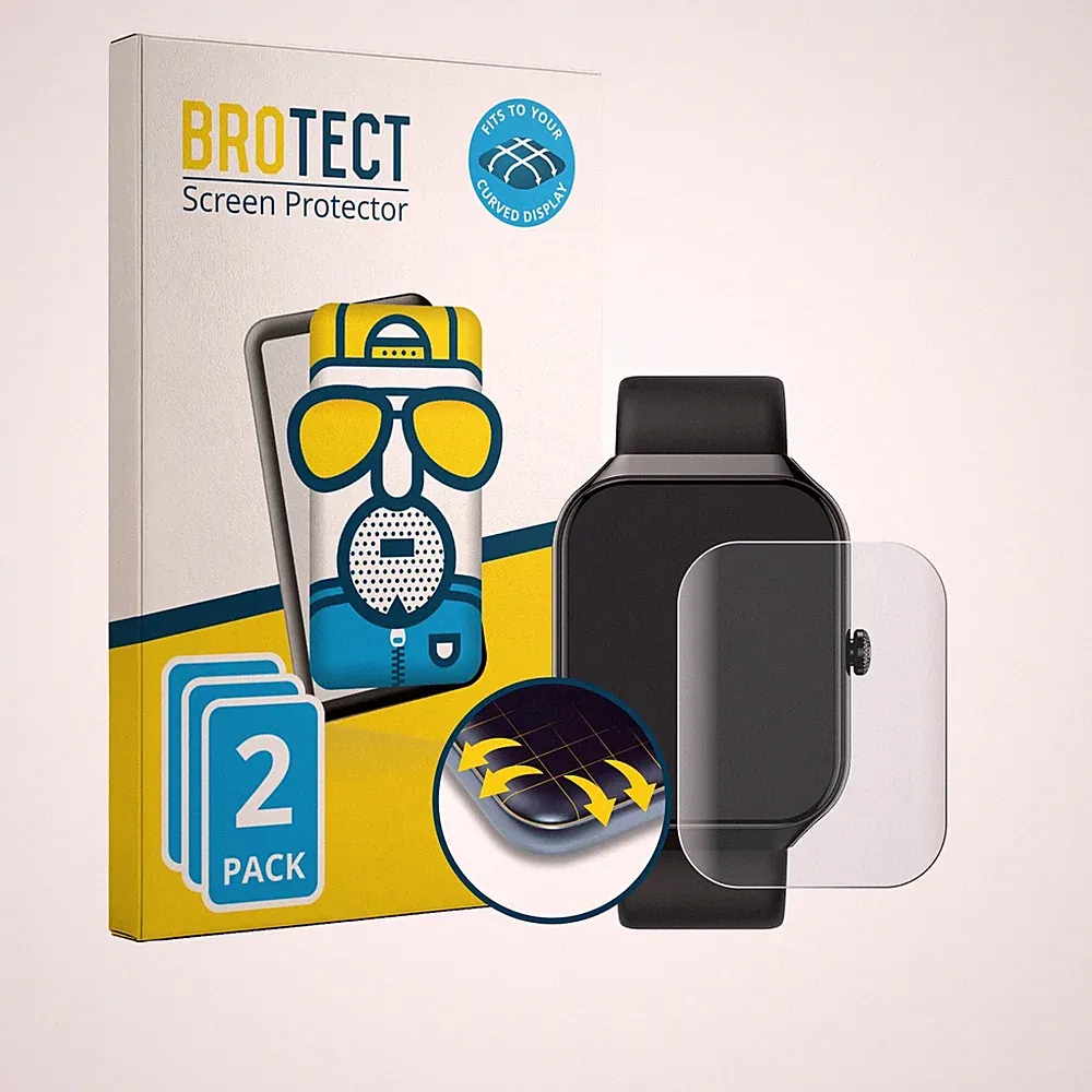 2x Fullscreen für Matast Smartwatch 1.96" Matt Display Schutzfolie