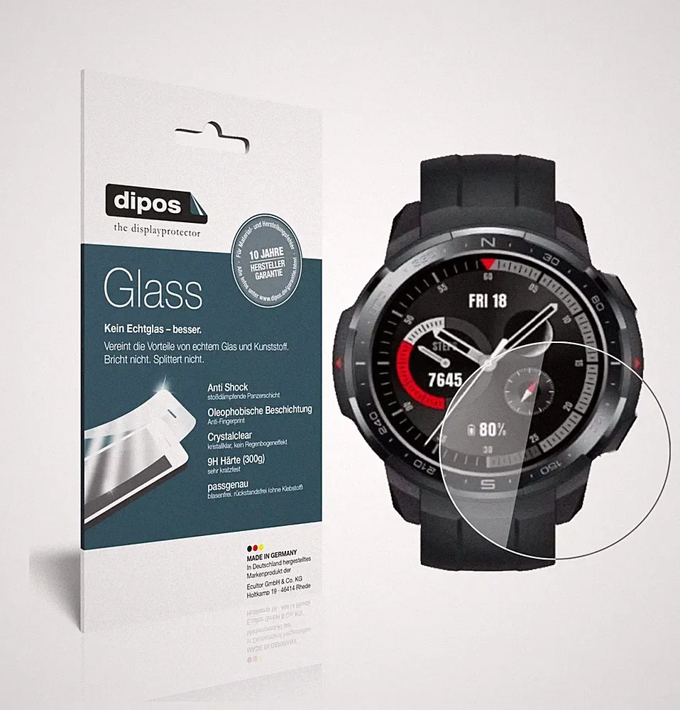 2x Schutzfolie für Honor GS Pro Smartwatch (48mm) - Anti-Shock 9H Folie dipos
