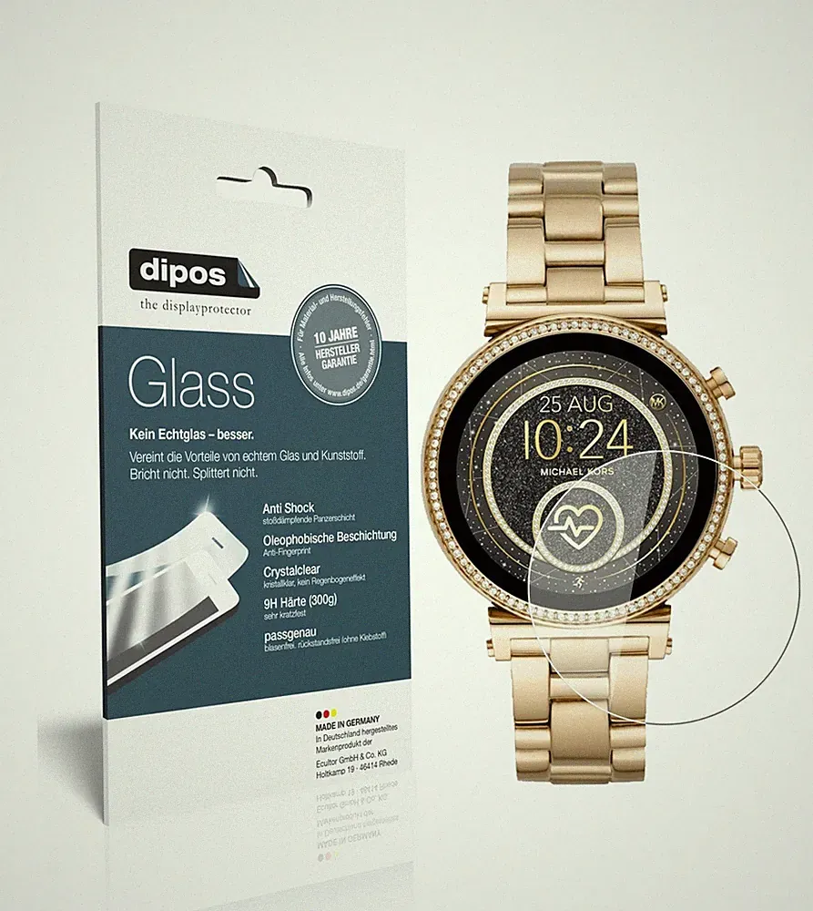 2x Schutzfolie für Michael Kors Sofie 2.0 Smartwatch - Anti-Shock 9H Folie