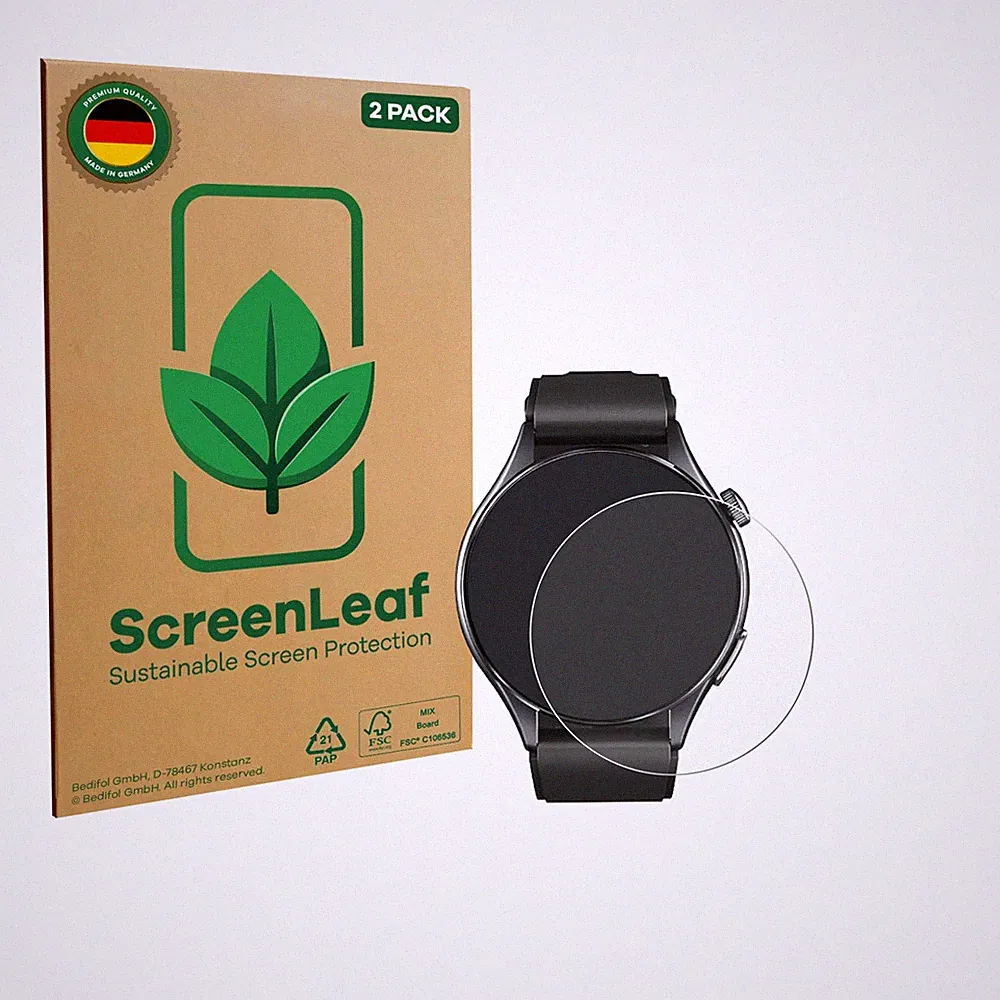 2x ScreenLeaf Displayschutzfolie für Marsyu Smartwatch 1.56" nachhaltig
