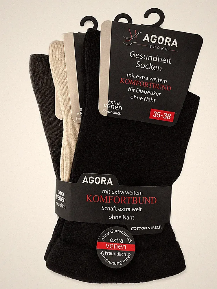 3-12 Diabetiker Socken ohne Gummi Herren Damen Baumwolle ohne Naht Top Quaität