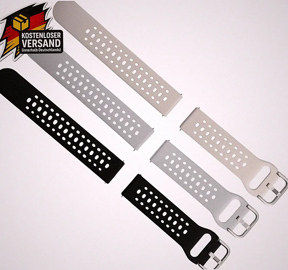 3 Stück Uhrenarmband 20Mm Silikon, Verstellbares Smartwatch Armband 20Mm Für Her