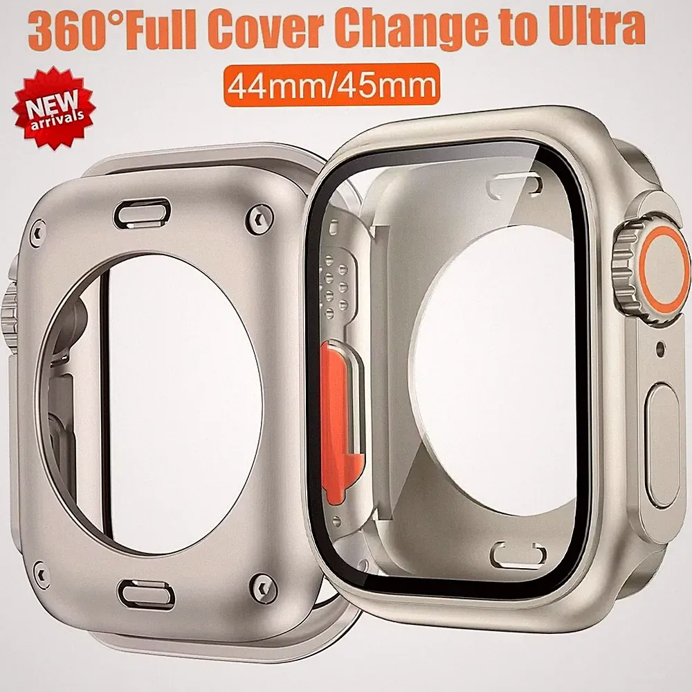 360 Hülle für Apple Watch 9/10/11 44 45 46mm Displayschutz Smartwatch Case Cover