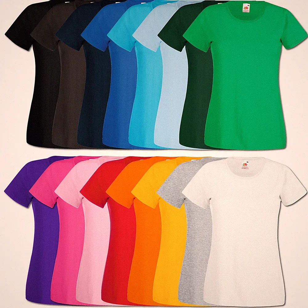 3er Fruit of the Loom T-Shirt Damen Shirts Valueweight Sets Tshirt S - XXL