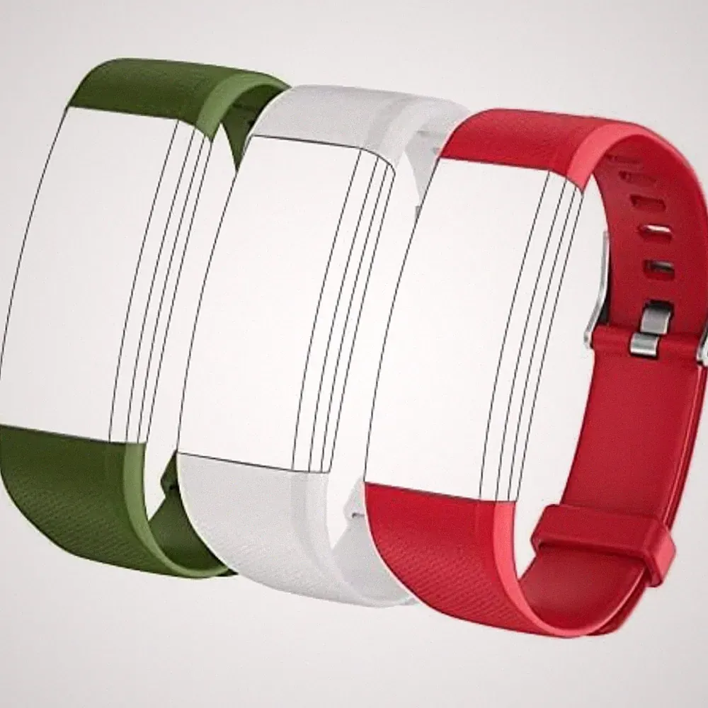 3er Pack Ersatzarmbänder für Fitness Tracker Smartwatch, Rot Grau Armee Grün