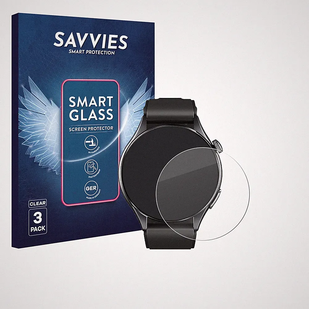 3x Displayschutzglas für Marsyu Smartwatch 1.56" Panzerfolie